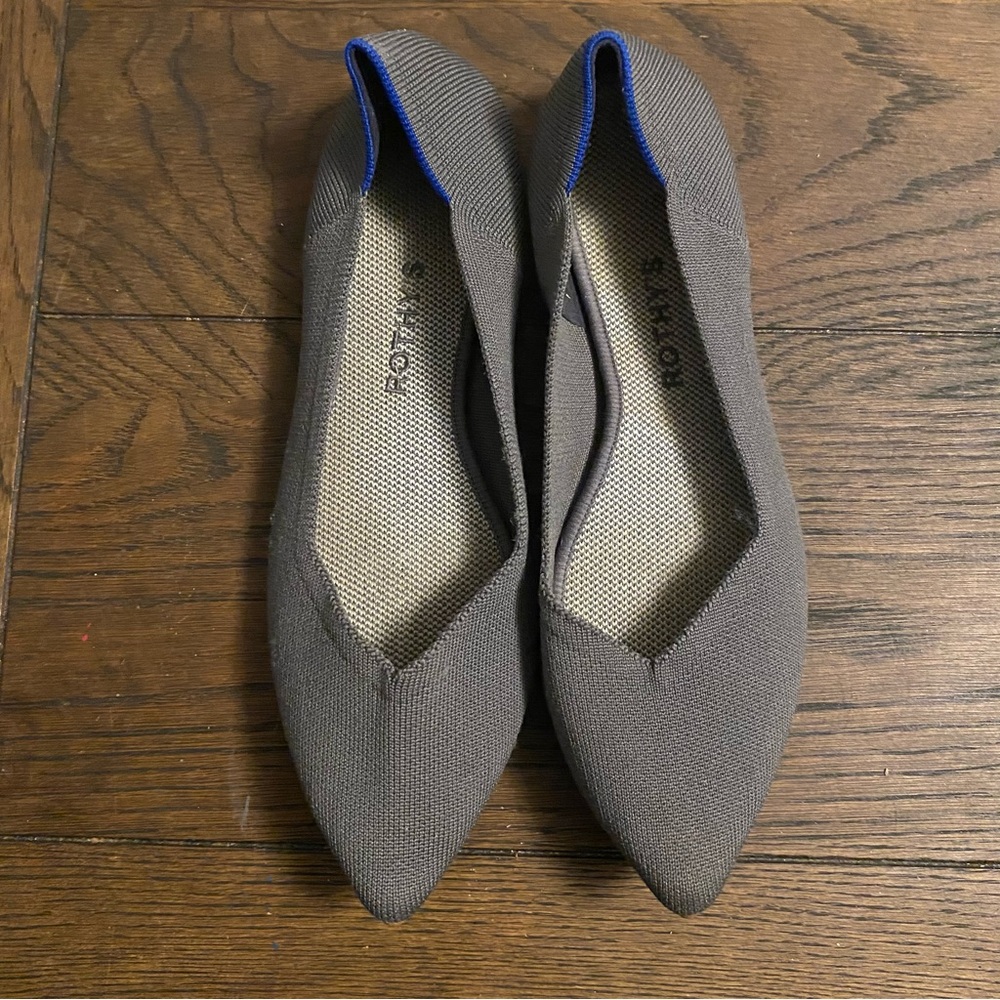 Rothy's Gray Flats point toe size 11